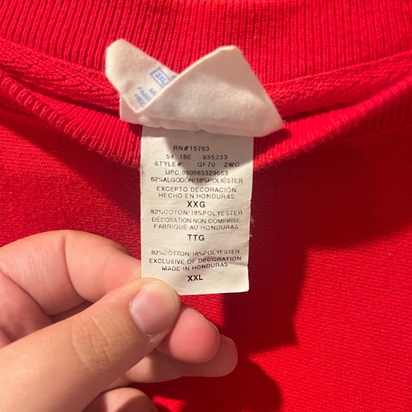 Champion Bold Red Crewneck Sweatshirt | Unisex Sweatshirts - Picture 5 of 6